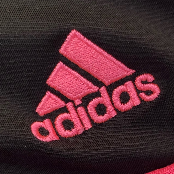 Adidas Small Shorts Athletic Black Pink 3-Stripes Woven Logo CLIMACOOL Running - Picture 5 of 5